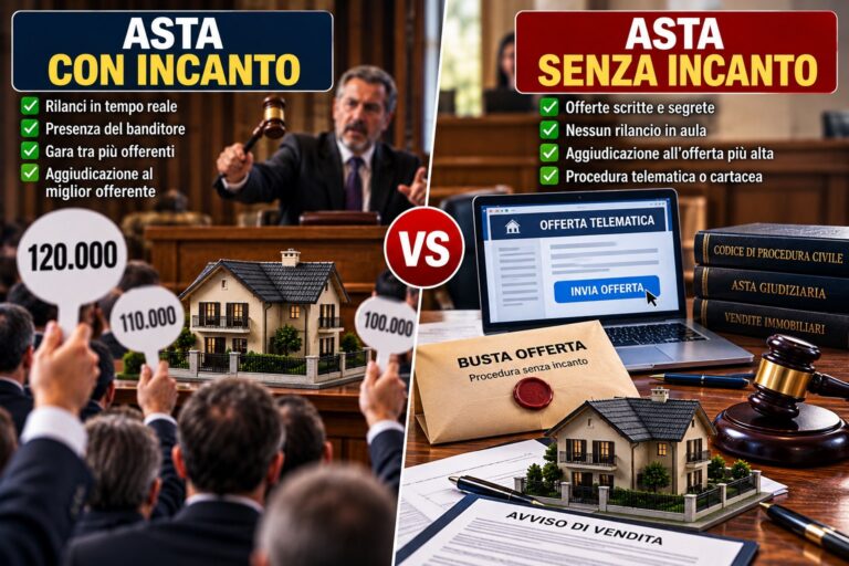 Aste immobiliari con incanto e senza incanto