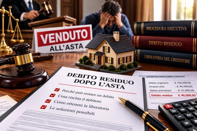 Debito residuo dopo l'asta immobiliare