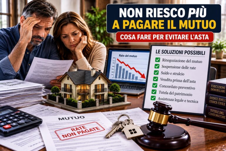 Non riesco più a pagare il mutuo: cosa fare per evitare l'asta
