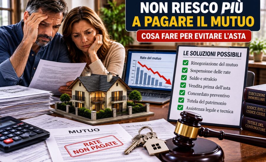 Non riesco più a pagare il mutuo: cosa fare per evitare l'asta